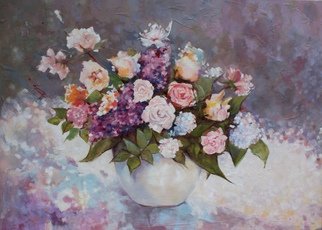 Barbara Makowska; Bouquet Of Flowers, 2016, Original Painting Oil, 150 x 110 cm. Artwork description: 241  bouquet of flowers, still life, flowers in painting, art paintings ...