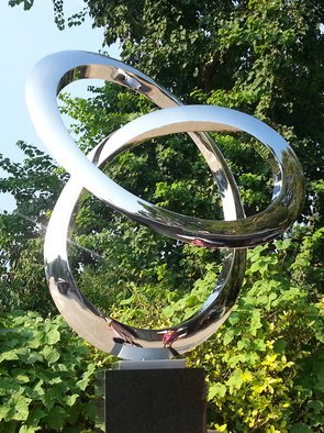 Wenqin Chen; Infinity Curve No2, 2006, Original Sculpture Steel, 68 x 90 cm. Artwork description: 241 stainless steel sculpture, monumental sculpture, varied commissions available, up scale available, corporate sculpture, public sculpture. ...