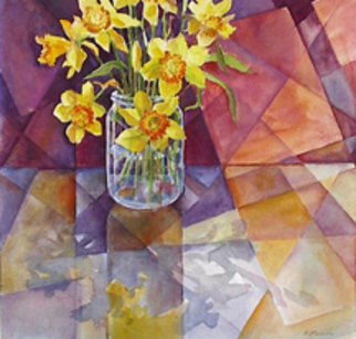 Beverly Furman; Spring Reflections, 2000, Original Printmaking Giclee - Open Edition, 12 x 12 inches. Artwork description: 241  A different view of an old subject. . . with cubistic 'planes.' ...