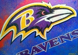 Bill Lopa; Baltimore Ravens Team Logo, 2017, Original Printmaking Giclee, 40 x 30 inches. Artwork description: 241 Baltimore Ravens Team Logo...