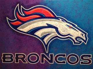 Bill Lopa; Broncos Team Logo, 2017, Original Printmaking Giclee, 40 x 30 inches. Artwork description: 241 Denver Broncos Team Logo...