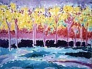 Bill Myers; Yellow Trees, 1991, Original Painting Acrylic, 30 x 40 inches. Artwork description: 241   Yellow Trees is a painting from my Fantasy Forest series of artworks and is acyrlic on canvas.  Over 300 paintings are in this series, most all are sold.  I am painting more in this series all the time.  ...