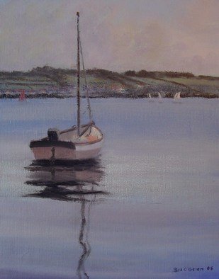 Bill Obrien; Dead Calm Skerries, 2008, Original Painting Oil, 10 x 12 inches. Artwork description: 241  Oil on canvas board 10 ins x 10 ins. Looking west from Harbour at Skerries North County Dublin Ireland. ...