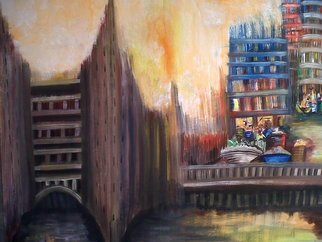 Tobi Bolaji; African City, 2013, Original Painting Oil, 25 x 20 inches. Artwork description: 241    The painting is showing the  beautiful view of an african city with the mini market by the right. ...