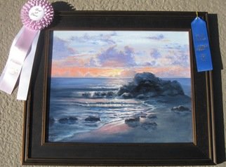 Lou Armentrout; Big Sur, California Sunset, 2012, Original Painting Oil, 16 x 20 inches. Artwork description: 241  Dramatic California Sunset, bright vivid color.  ...