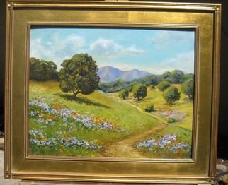 Lou Armentrout; Santa Barbara Hills, 2012, Original Painting Oil, 16 x 20 inches. Artwork description: 241   Dramatic California Landscape, bright vivid color.   ...