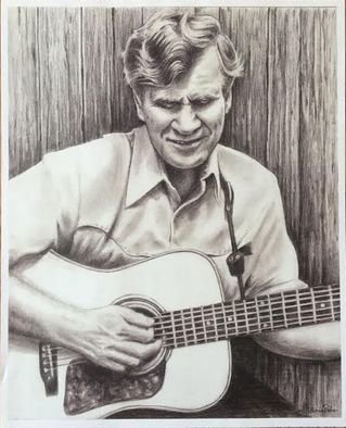 Bonie Bolen; Doc Watson, Small Print, 2016, Original Drawing Pencil, 8.5 x 11 inches. Artwork description: 241 Original drawing from a photographers view. Original not for sale but this photo shows the prints that are available. Thank you....