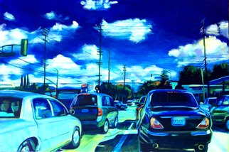 Bonnie Lambert; A Good Day, 2016, Original Painting Oil, 30 x 20 inches. Artwork description: 241 cars, sky, afternoon, traffic, neighborhood, blue, clouds, rush, cityscape, urbanscape, ...