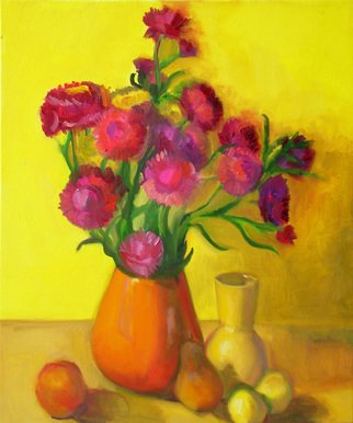 Carol Steinberg; Straw Flowers Yellow, 2010, Original Painting Oil, 20 x 24 inches. Artwork description: 241  flowers floral yellow still ...