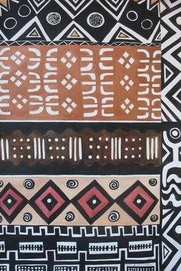 Caron Sloan Zuger; Malian Print Abstract, 2011, Original Watercolor, 22.6 x 30.1 inches. Artwork description: 241  This is from my Africa series. It is an abstract based on prints, images, and symbols found in Malian fabrics, especially in the traditional mud cloth of Mali. ...