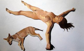 Christophe Bourely; LIE LAY 2, 2009, Original Painting Oil, 90 x 48 inches. 