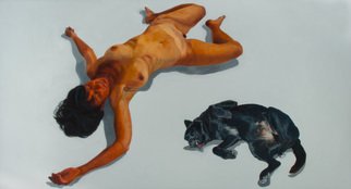 Christophe Bourely; LIE LAY 3, 2010, Original Painting Oil, 90 x 48 inches. 