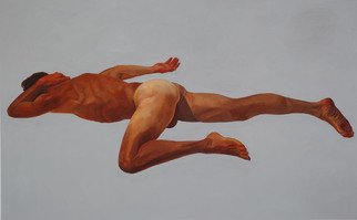 Christophe Bourely; Lie Lay 6, 2011, Original Painting Oil, 78 x 48 inches. Artwork description: 241   Nude  ...