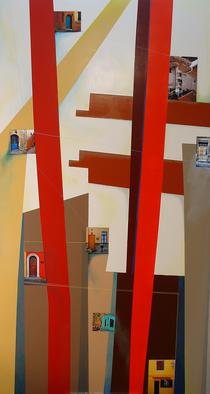 Christian Culver; DoorsWindows 1, 2007, Original Painting Oil, 33 x 60 inches. Artwork description: 241  Oil on wood panel with architectural images applied. ...