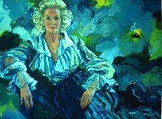 Doyle Chappell; Germaine Magnuson, 1989, Original Painting Acrylic, 48 x 36 inches. Artwork description: 241 Germaine had a show for me in the U. S. Capitol after I painted Senator Warren Magnuson.  Blue is her favorite color.  ...