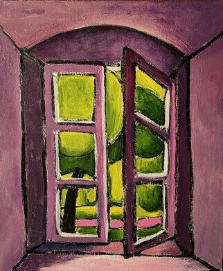 Krisztina Lantos, 'Room With A View2', 2020, original Painting Acrylic, 20 x 16  x 0.5 inches. Artwork description: 1758 View from the dark, monastery window to the bright Summer was very captivating. ...