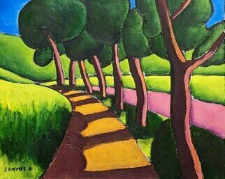 Krisztina Lantos; Summer Time, 2023, Original Painting Acrylic, 20 x 16 inches. Artwork description: 241 Lovely Summer time walk in the meadows and hills in Southern Germany...