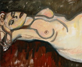 Clare Van Stolk; Resting Nude, 2010, Original Painting Oil, 60 x 50 cm. 