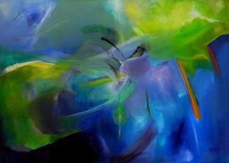 Clari Netzer; The Apple Has Always Been Blue, 2012, Original Painting Oil, 105 x 76 cm. Artwork description: 241     oil on canvas, contemporary, abstract, modern, expressionist, blue, apple, colorful, nature, woman    ...