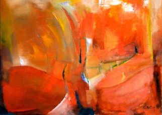 Clari Netzer; Composition In Red Nr 1, 2012, Original Painting Oil, 105 x 76 cm. Artwork description: 241            oil on canvas, contemporary, abstract, expressionist, modern, red, colorful           ...