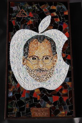 Jonathan  Cohen; Steve Jobs Mosaic, 2014, Original Mosaic, 18 x 30 inches. Artwork description: 241  STEVE JOBD DURING HIS LATER YEARS THE MOSAIC IS 18 IN X 30 IN WITH PROFESSIONAL FRAME ON ITFOR SALE $490. 00 ...