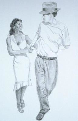 Lucille Coleman; Graphite Two Hand Hold Sa..., 2003, Original Drawing Pencil, 24 x 36 inches. Artwork description: 241 Black and white graphite drawing of salsa dancers. A(c) 2003 Lucille Coleman...