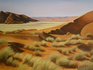 Colleen Balfour; Namibia Dunes 1, 2013, Original Painting Oil, 90 x 76 cm. Artwork description: 241 A vista in Soussusvlei, Nambia inspired during a trip there in 2011.   The dunes, windswept grasses, rocky hills untouched by time or man.  ...