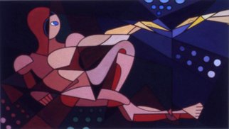 Richard Olmstead; Creation Of Adam Abstract , 1960, Original Painting Tempera, 36 x 24 inches. Artwork description: 241  Creation of Adam Abstract 1960 ...