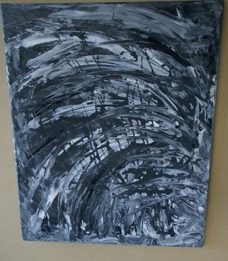 Khalid Daifallah; Another Gray Wave, 2012, Original Mixed Media, 16 x 20 inches. Artwork description: 241    White, Black, Gray abstract, stretched canvas   ...