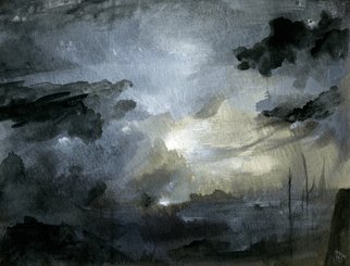 Daniel Brunkert; Turners Unfinished Journey, 1996, Original Mixed Media, 20 x 15 cm. Artwork description: 241  turner, landscape, mixed media, ink, acrylic, clouds, light, abstract, drawing  ...