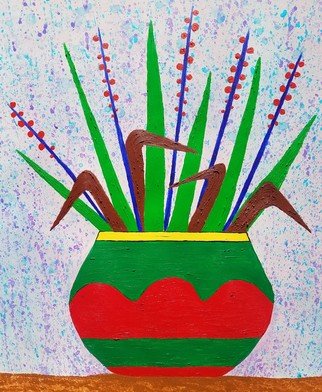 Danny Hollenbaugh; Purple Rain, 2020, Original Mixed Media, 24 x 36 inches. Artwork description: 241 My version of wildflowers in a vase. ...