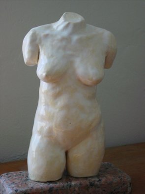 David Rocky Aguirre; 5 Months Front, 1997, Original Sculpture Ceramic, 6 x 10 inches. Artwork description: 241  This model was 5 months pregnant.  Glazed stoneware on granite base. ...