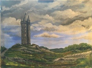 David Carson; Scrabo Tower Co Down, 2017, Original Painting Acrylic, 40 x 30 cm. Artwork description: 241 View of Scrabo Tower Co. Down...