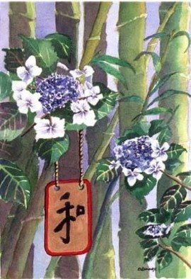 Debra Lennox; Prayer For Peace, 2003, Original Watercolor, 16 x 20 inches. Artwork description: 241  The Japanese hang prayer requests from trees and bushes along the pathways to their temples. This is my prayer request for peace following the attack on the World Trade Center in NYC. ...