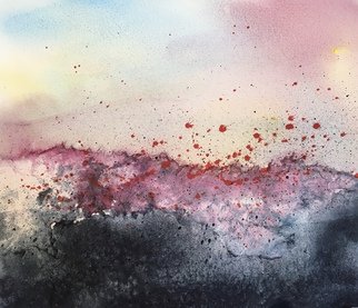 Deb Babcock; Too Many Walls, Not Enoug..., 2016, Original Watercolor, 10 x 8 inches. Artwork description: 241  Too Many Walls, Not Enough Bridges is the title of this new work featuring shades of purple, navy blue, red, soft yellow and light blue. Sir Isaac Newton first said these words, but theyve been repeated many times by many people in the intervening years.This exquisite ...