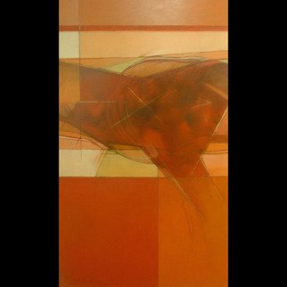 Jorge Posada; Animus Corpus 4, 2007, Original Painting Oil, 36 x 60 inches. Artwork description: 241  Semiabstract composition of a human form in red. ...