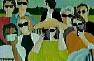 Denise Dalzell; Festival, 2023, Original Painting Acrylic, 40 x 30 inches. Artwork description: 241 Inspired by an afternoon at a summer festival, a landscape portrait of a festival crowd. ...