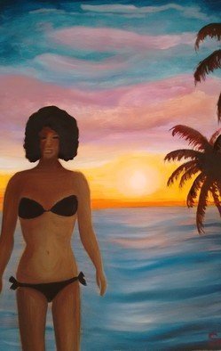 Denise Seyhun; Beach Lover, 2016, Original Painting Oil, 18 x 24 inches. Artwork description: 241 Figure, Beach goer, beach body...