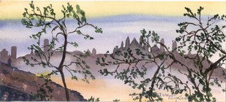 Deborah Paige Jackson; China Scene, 2002, Original Watercolor, 9 x 6 inches. Artwork description: 241 China scenery...