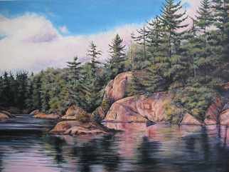 Devon Henderson; Bala, 2011, Original Painting Acrylic, 30 x 24 inches. Artwork description: 241  Northern Ontario landscape painting of the pink granite cliffs in Bala, Ontario. ...