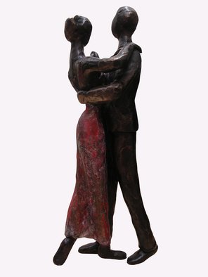 Didi Petri; Tango, 2008, Original Sculpture Bronze, 9 x 25 inches. Artwork description: 241  Dancing with passion ...