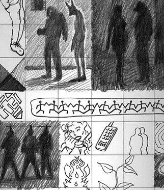 Hans Jrgen Diez; Die Information Bin Ich, 1997, Original Drawing Pencil, 70 x 100 cm. Artwork description: 241 This representation is a Section of 750 Motives. pencil on paper, the hole sheet is 70 x 100 cm, every square 2. 5 x 2. 5 cm,...