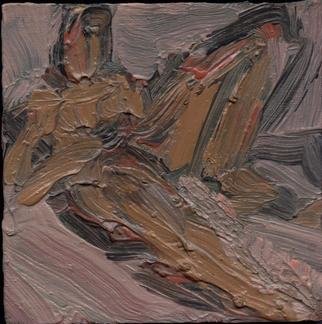 Djordje Sokolovski; Nude 2, 2001, Original Painting Oil, 104 x 104 mm. Artwork description: 241   female nude, oil on cardboard, small  ...