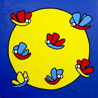Danny Dogger; Dancing In The Moonlight, 2008, Original Painting Acrylic, 100 x 100 cm. 