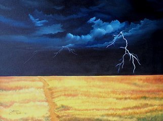 Dominique Faivre; Magie Du Ciel, 2008, Original Painting Oil, 61 x 46 cm. Artwork description: 241  The amazing sky during a storm.  ...