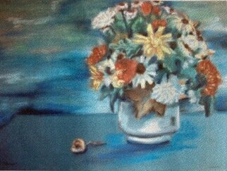 Donna Gallant, 'Flowers', 1998, original Pastel, 25 x 19  inches. Artwork description: 1758 Nothing more attractive then a vase of flowers on a table. They just bring happiness and cheer with their bright colours and fragrance. ...