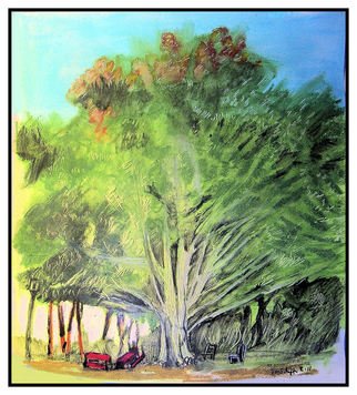 Don Schaeffer; Big Tree At  Kings Park, 2011, Original Pastel Oil, 12.5 x 13 inches. Artwork description: 241  painting from a photograph      ...