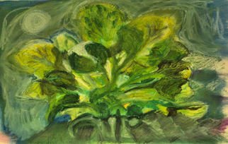 Don Schaeffer; Houseplant, 2011, Original Pastel Oil, 12.5 x 13 inches. Artwork description: 241   painting from a photograph       ...
