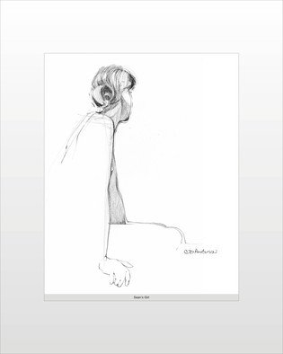 C. Doug Anderson; Study For Seans Girl, 2013, Original Drawing Pen, 11 x 14 inches. Artwork description: 241       High quality archival Glicee prints on Canvas. $125. Female. Figure. Drawing. Original NFS.              ...