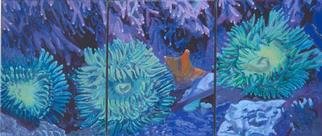 Donna Schaffer; Green Anemones, 2001, Original Painting Oil, 49 x 21 inches. Artwork description: 241 This triptych features green anemones in the rocks of Monterey Bay. The paintings are based on the artist' s original underwater photography. ...